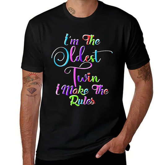 Oldest Twin Birthday Sibling Funny Twins Matching  Easy-care T-Shirt