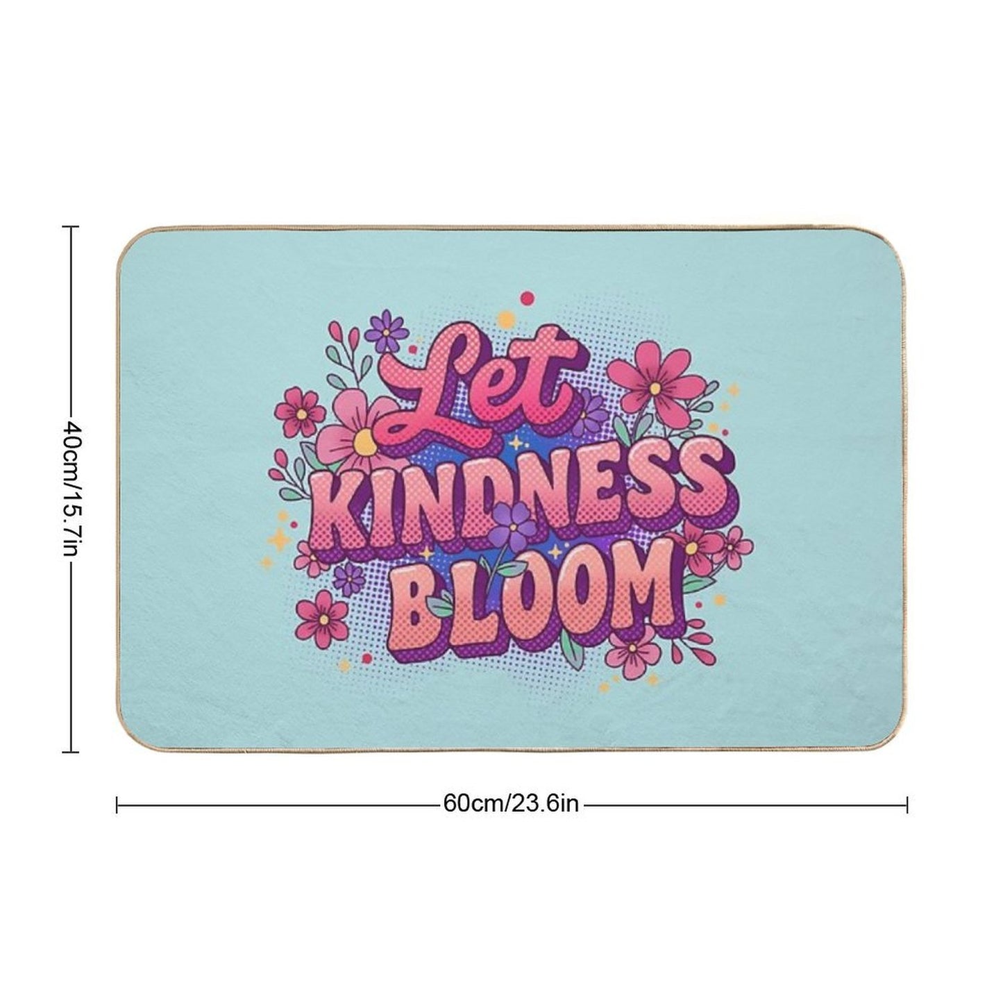 Let Kindness Bloom in Red  Easy To Clean Bath Mat