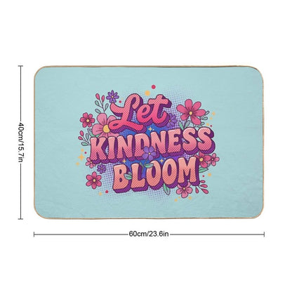 Let Kindness Bloom in Red  Easy To Clean Bath Mat