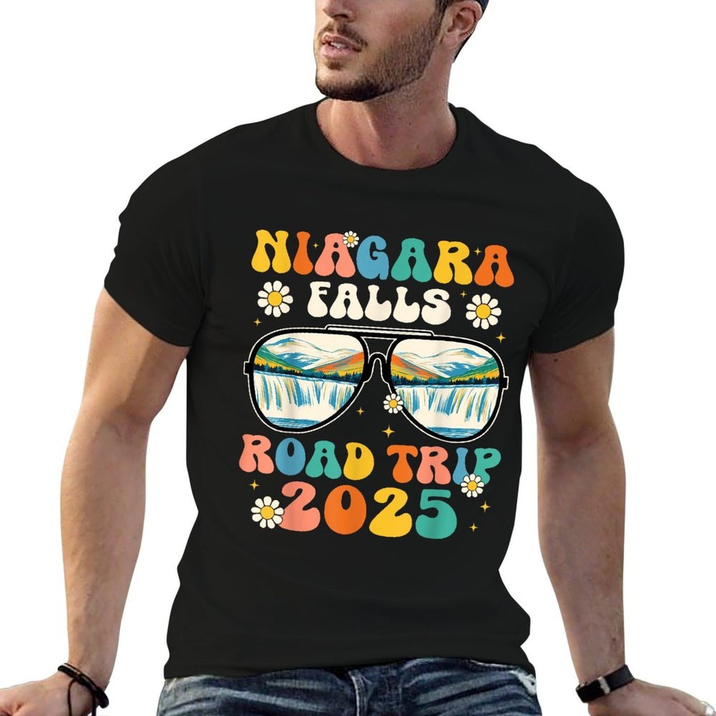 Niagara Falls Road Trip 2025 Sunglasses Family Vacation 2025  Summer-ready Fabric T-Shirt