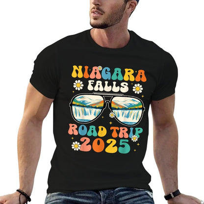 Niagara Falls Road Trip 2025 Sunglasses Family Vacation 2025  Summer-ready Fabric T-Shirt