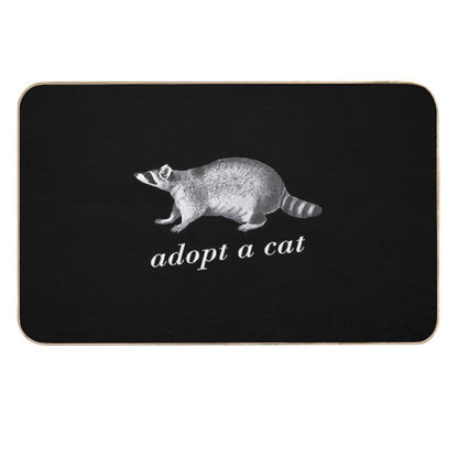 Adopt A Cat Funny Raccoon Wild Animal Design  Anti-Trip Bath Mat
