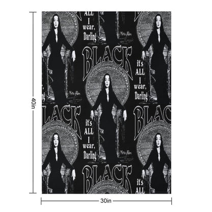 BLACK- It's All I Wear- Morticia Addams Gift-ready Throw Blanket