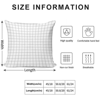 Grid White Gray Soft Decorative Cover Throw Pillow