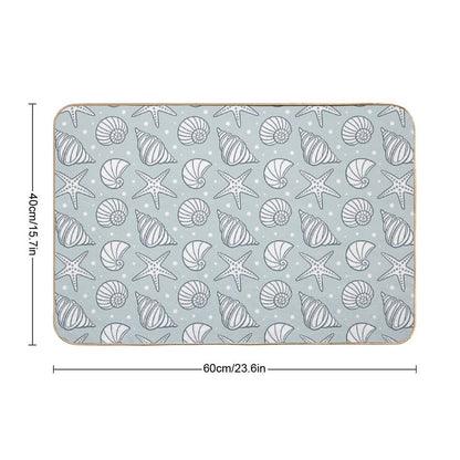 Cute Shells in The Ocean  Long-Lasting Bath Mat