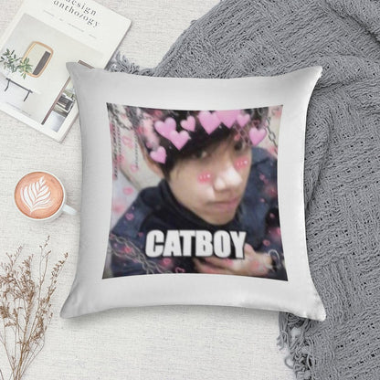 Catboy Quackity Soft Decorative Cover Throw Pillow