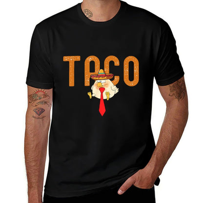 Taco Trump Always Chickens Out Funny Trendy Chicken Taco  Wrinkle-resistant T-Shirt