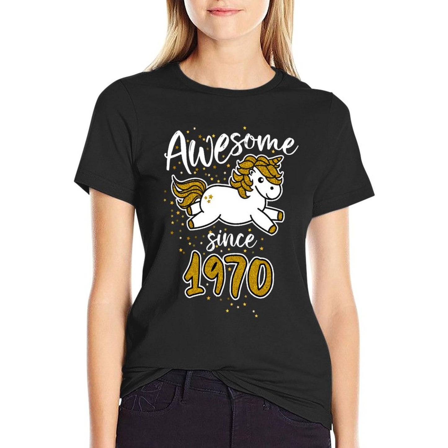 Awesome Since 1970 Unicorn 50th Birthday Gift For Her Sweatshirt  Trendy Pattern T-Shirt