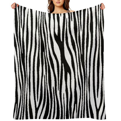 Zebra Pattern Camouflage Black And White V2 Lightweight Throw Blanket