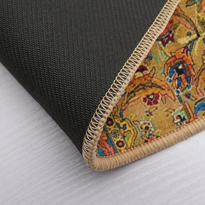 Hereke Vintage Persian Silk Rug Print  Absorbent Bath Mat