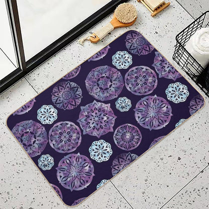Watercolor Mandala Digital Drawing  Repositionable Bath Mat