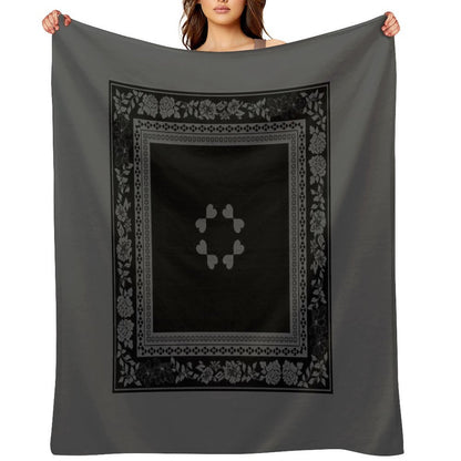 Love Garden Black & Grey Quick-dry Throw Blanket