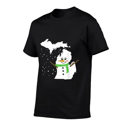 Michigan Snowman  High-quality Stitching T-Shirt