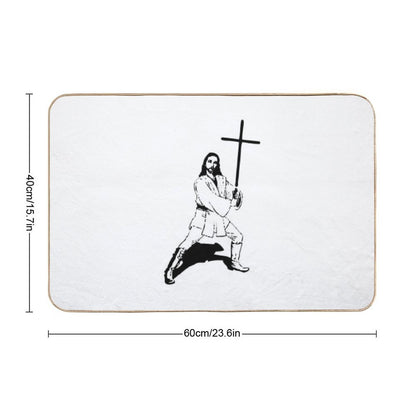 Jesus with Saber T-Shirt  Toxin-Free Bath Mat
