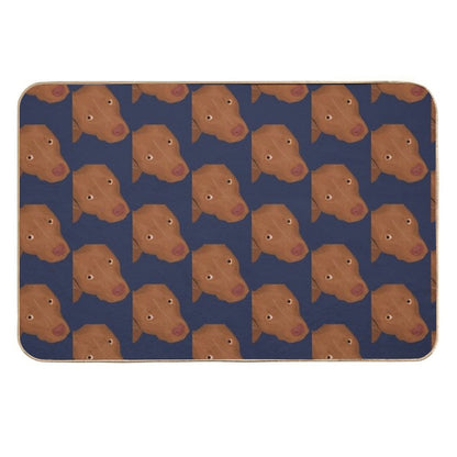 Cute Red Nose Pitbull Portrait - Vector Art  Pet-Safe Bath Mat