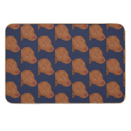 Cute Red Nose Pitbull Portrait - Vector Art  Pet-Safe Bath Mat