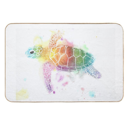 Watercolour Turtle Durable Bath Mat