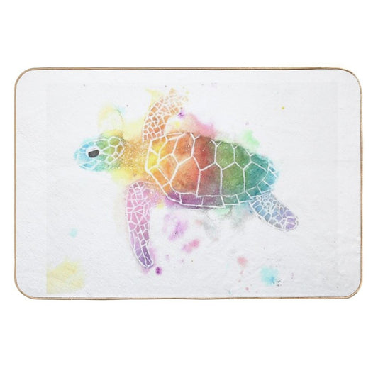 Watercolour Turtle Durable Bath Mat