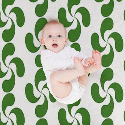 Green Basque Cross Lauburu Euskadi Plush Throw Blanket