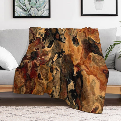 Red Black And Rust Multi-functional Throw Blanket
