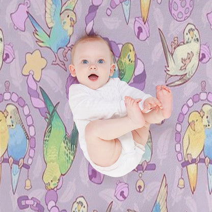 Budgie Bunch Grape Froyo Flavored Durable Throw Blanket