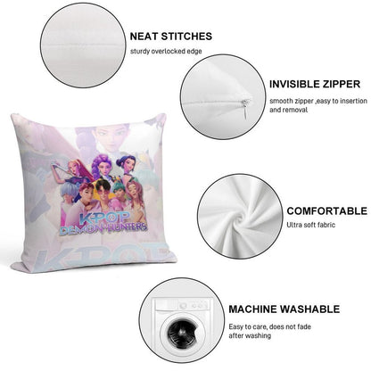 Kpop Demon Hunters Soft Washable Throw Pillow