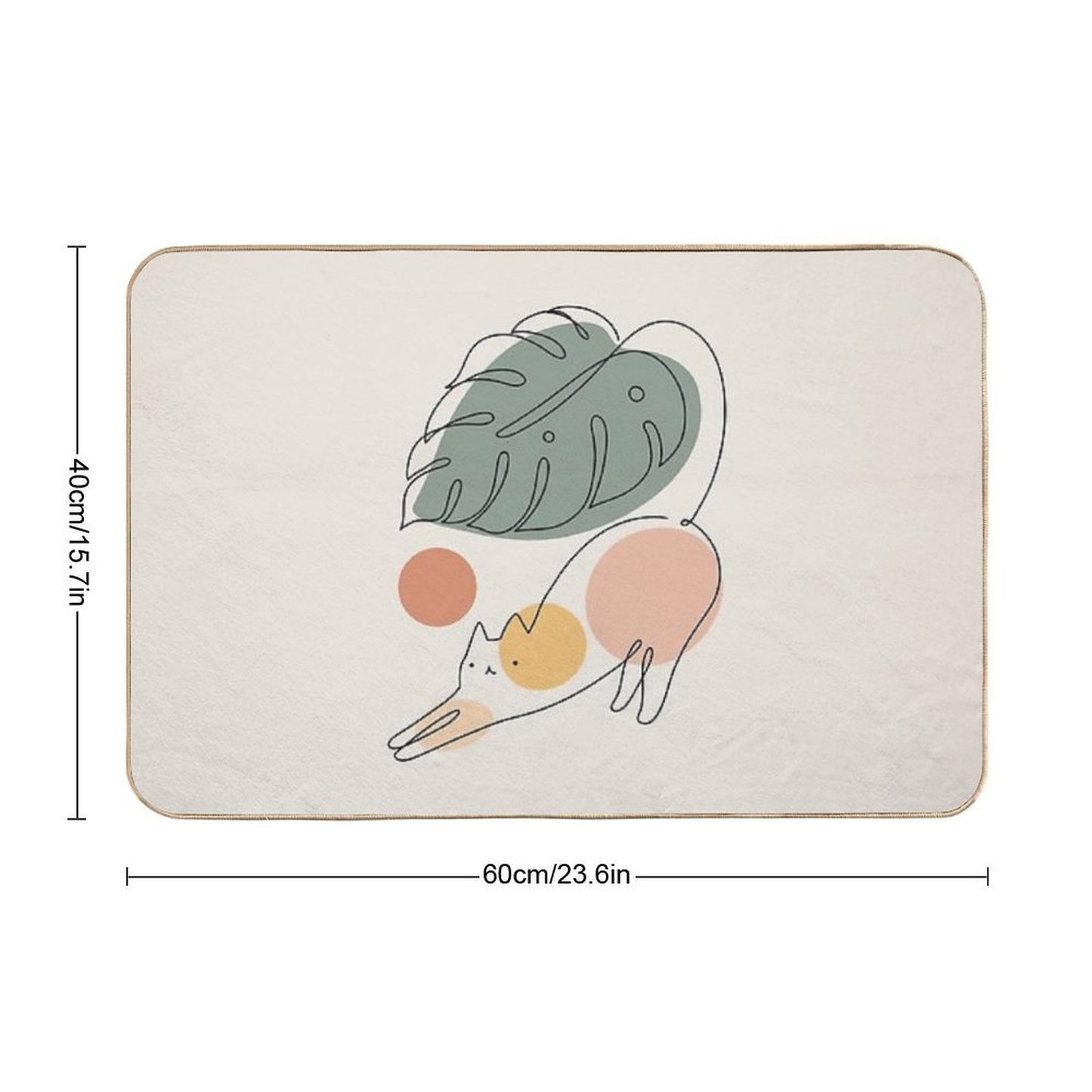 Cat And Plant 34  Easy To Clean Bath Mat