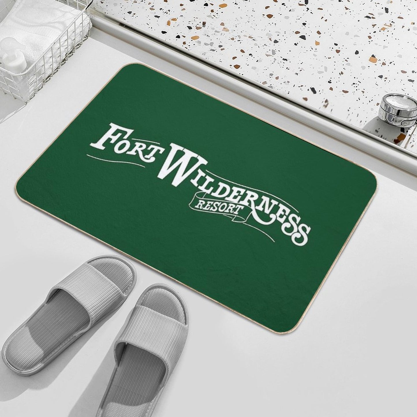 Fort Wilderness Resort Logo  Easy Maintenance Bath Mat