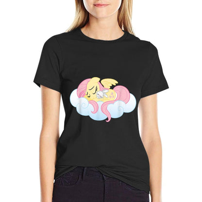 My Little Pony Fluttershy And Angel Bunny Sleeping  Wrinkle-resistant T-Shirt