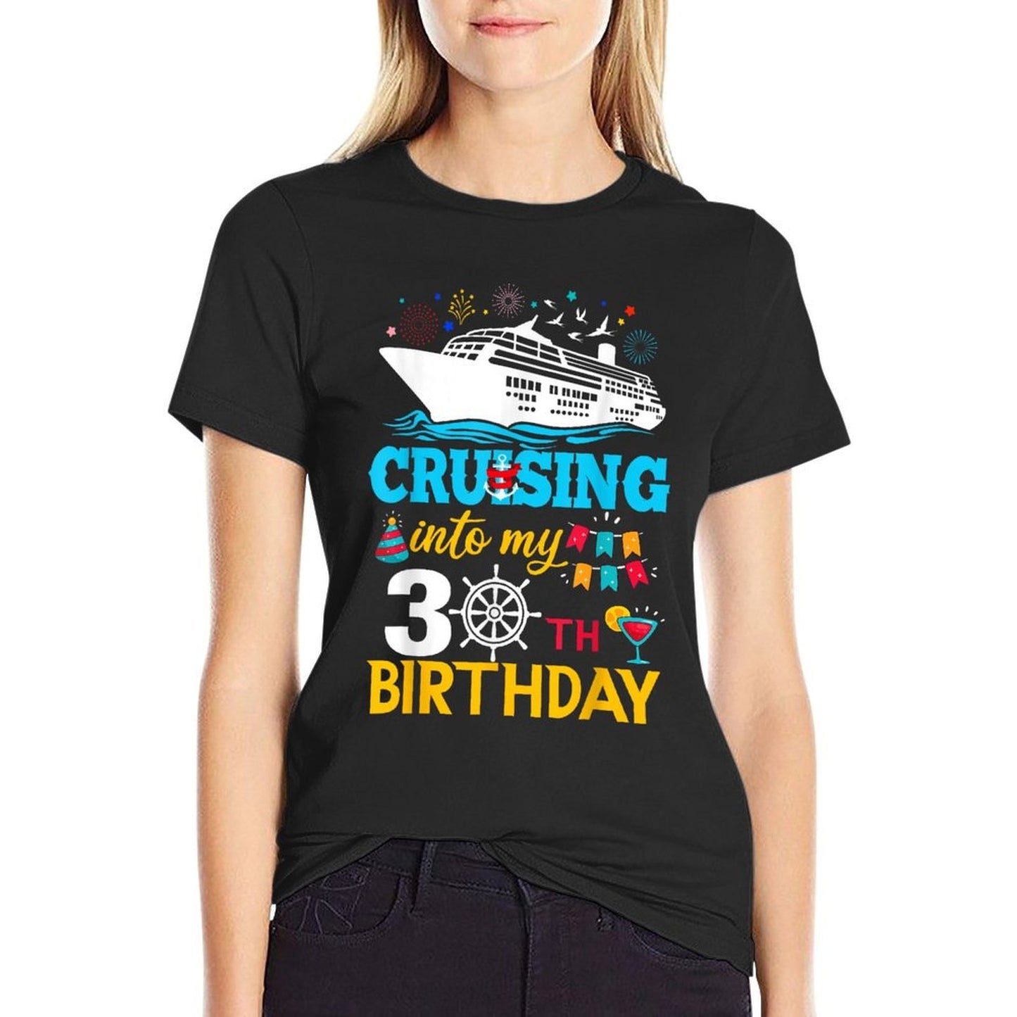 Cruising Into My 30 Year Old Birthday Party 30th B-Day  Relaxed-fit T-Shirt