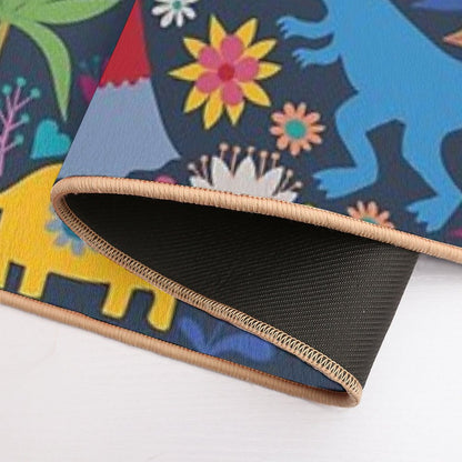 Peace, Love And Dinosaurs - Cute Animal Pattern by Cecca Designs  Easy To Clean Bath Mat