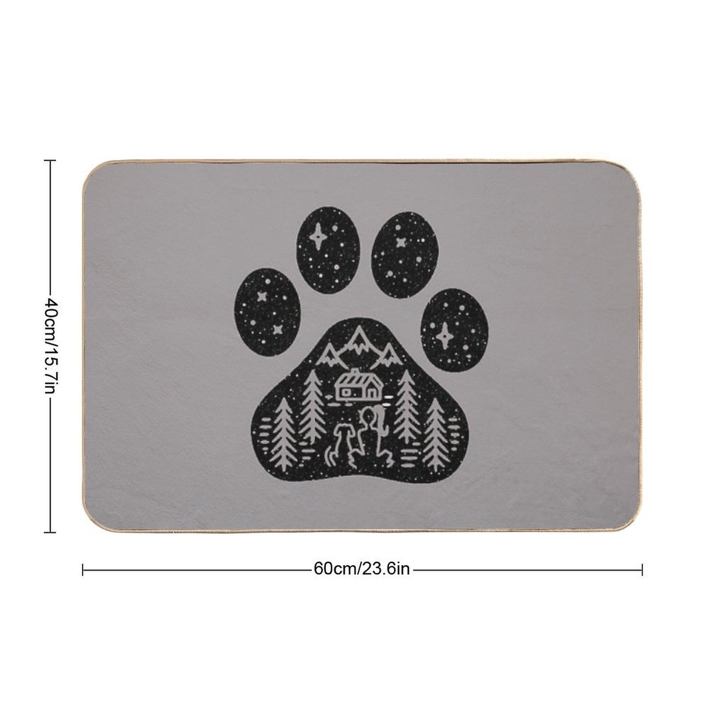Dog Paw Camping Best Gift for Puppies Lover  Dirt-Trapping Bath Mat