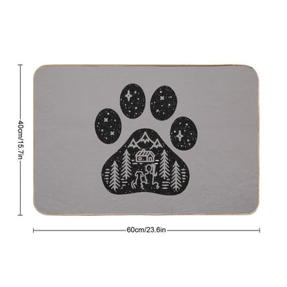Dog Paw Camping Best Gift for Puppies Lover  Dirt-Trapping Bath Mat