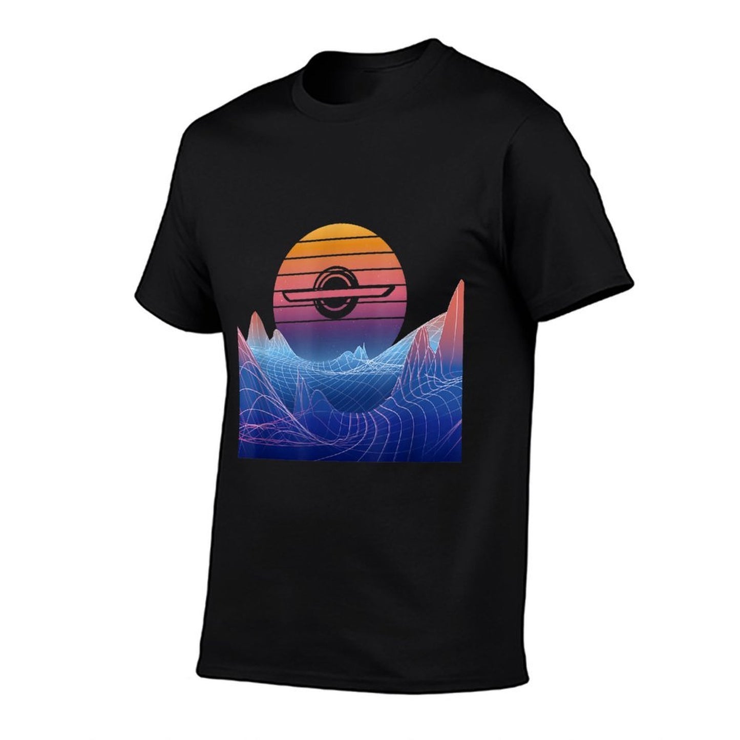 Electric Skateboard Vaporwave Retro Sunset Landscape Float  Breathable T-Shirt