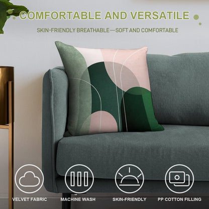 Mid Century Arches in Pink And Green 2 Soft Gift Ready Throw Pillow