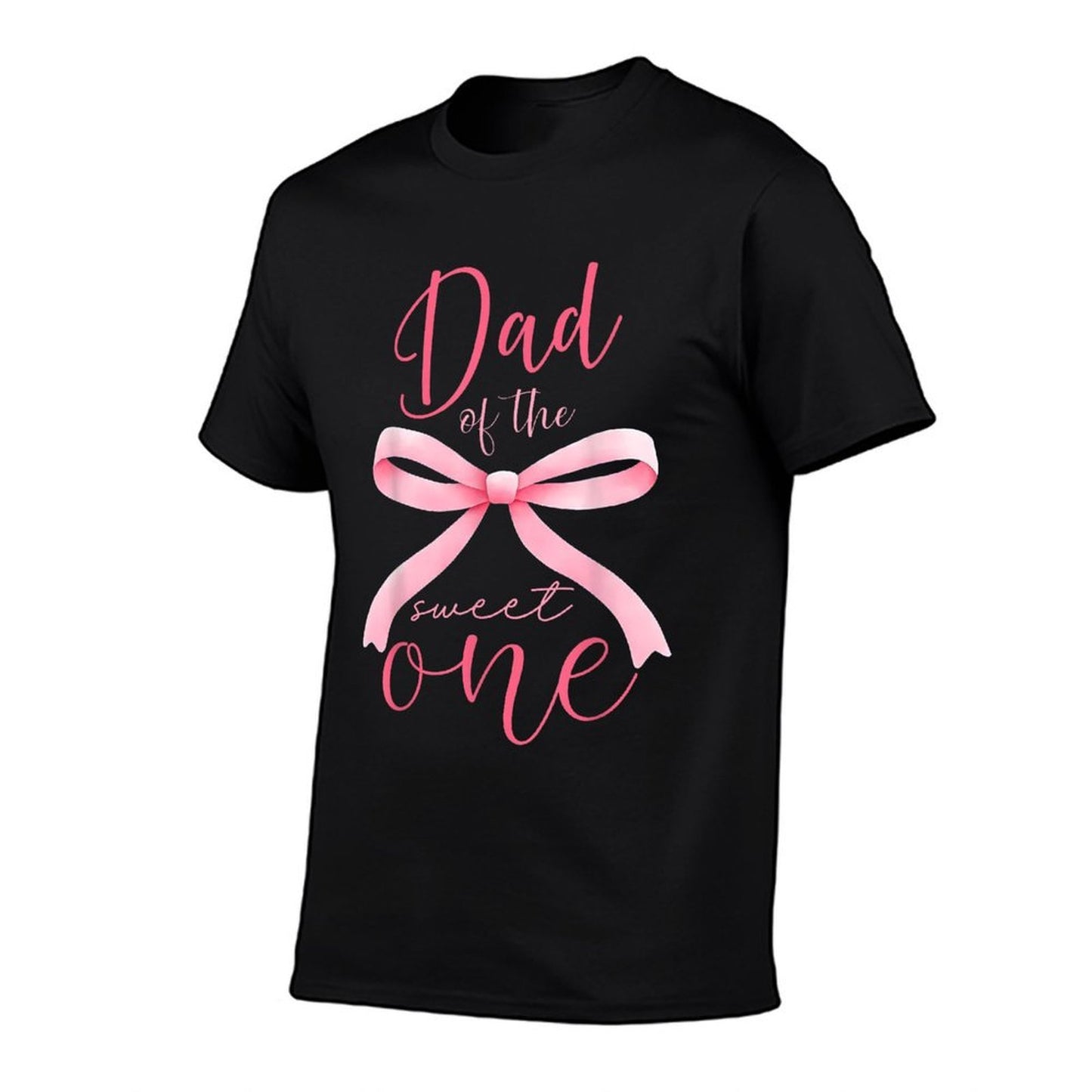 Dad Of The Sweet One 1st Birthday Girl Coquette Pink Bow  Soft T-Shirt