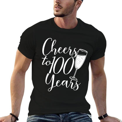 Cheers To 100 Years Anniversary For Women Her 100th Birthday  Easy-care T-Shirt