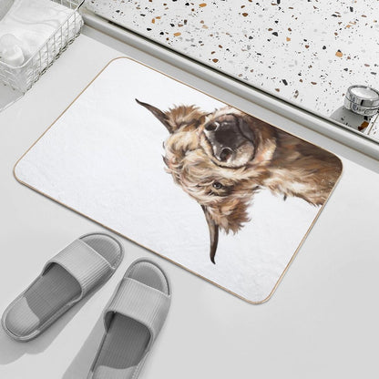 Sneaky Highland Cow  Rapid-Drying Bath Mat