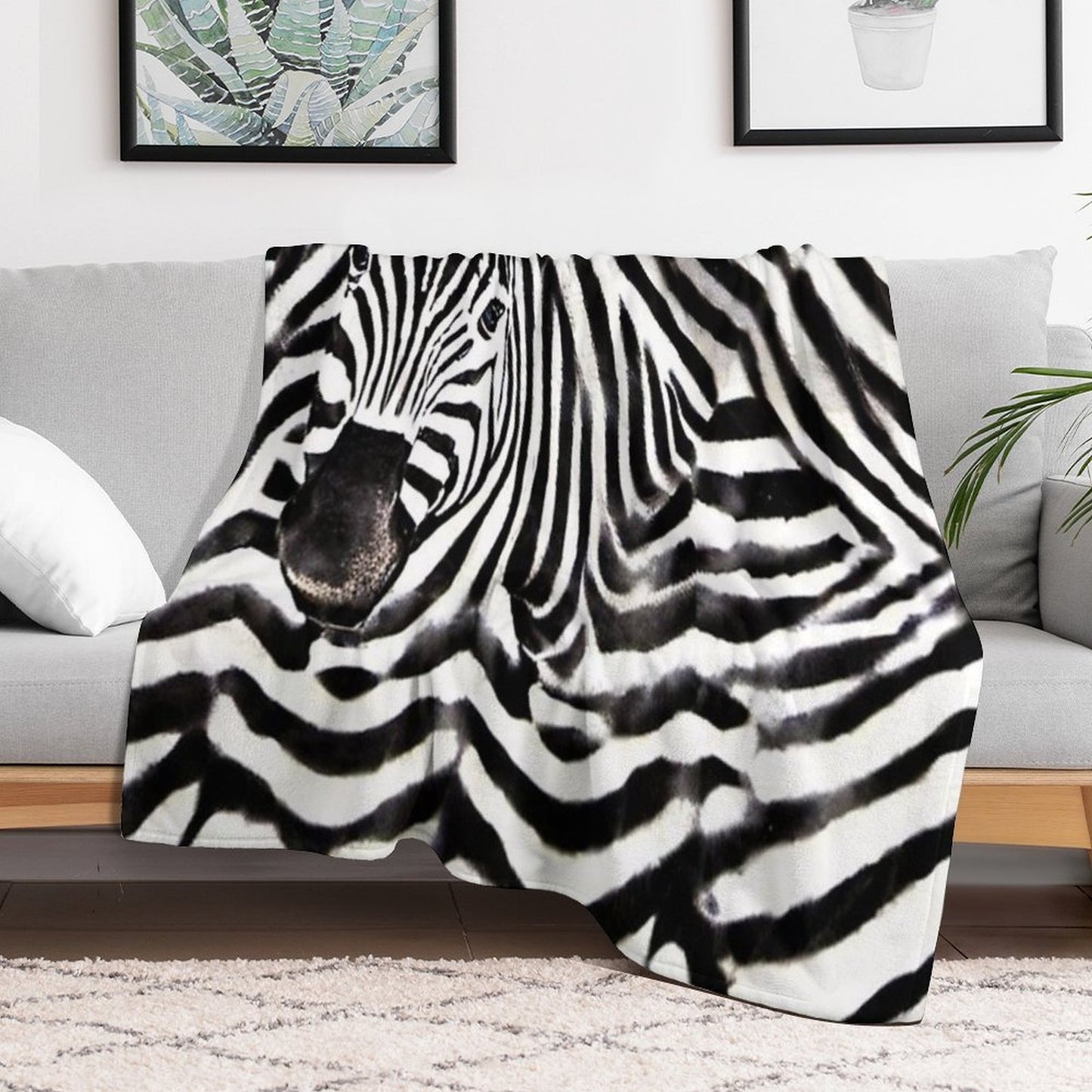 Zebra Skin Pattern Anti-pilling Throw Blanket