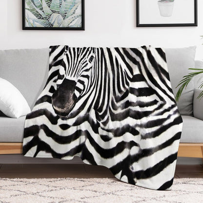 Zebra Skin Pattern Anti-pilling Throw Blanket