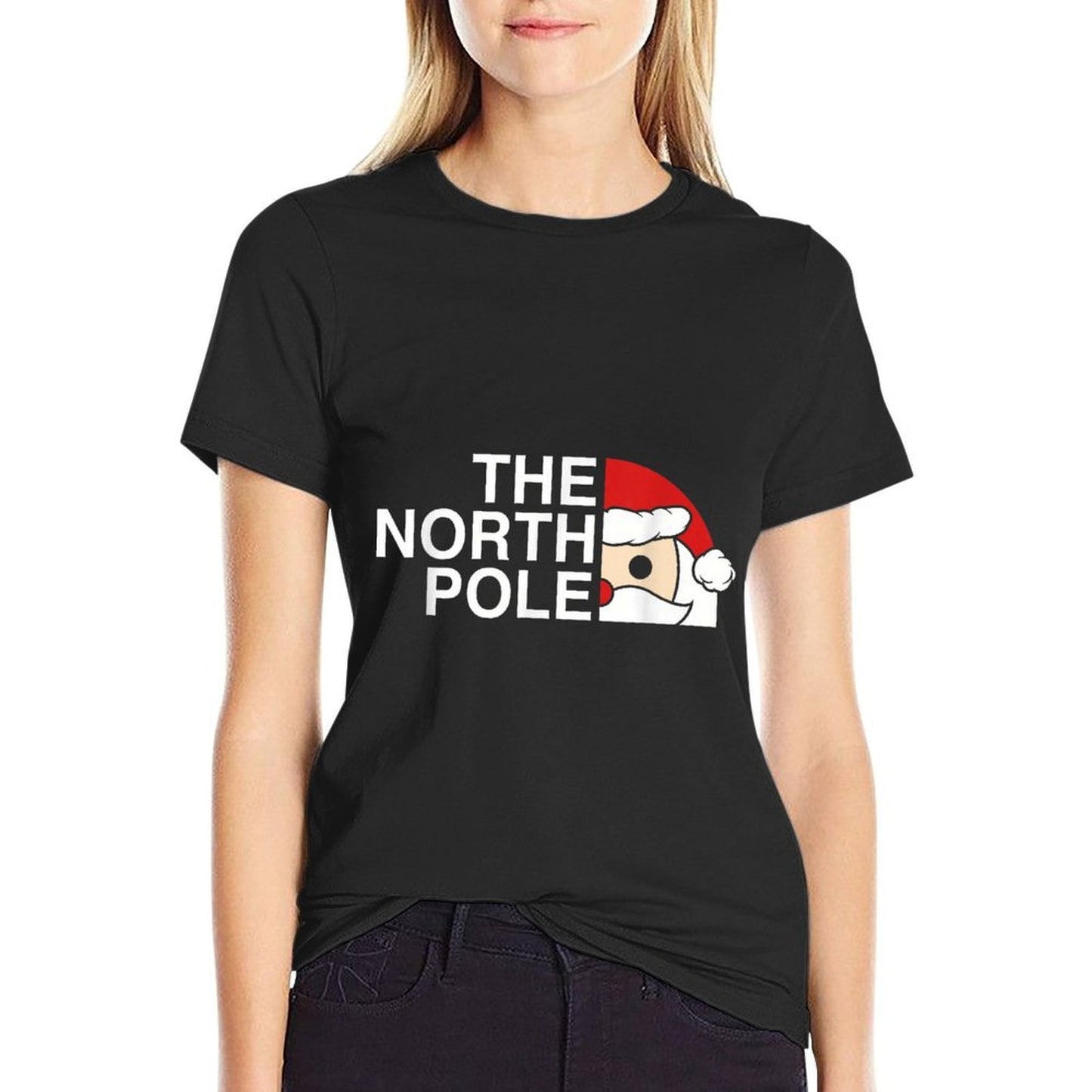 Funny Santa Face Christmas Parody The North Pole  Wrinkle-resistant T-Shirt