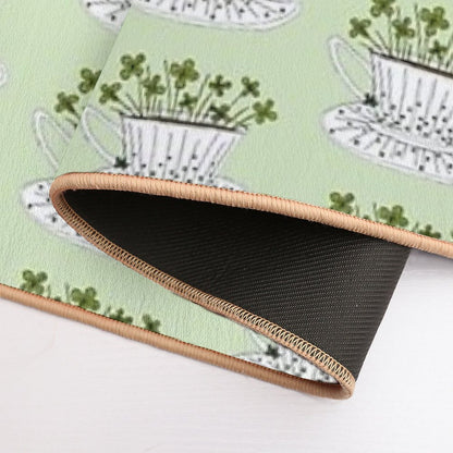 Lucky Cup of Clovers  Multi-Purpose Bath Mat