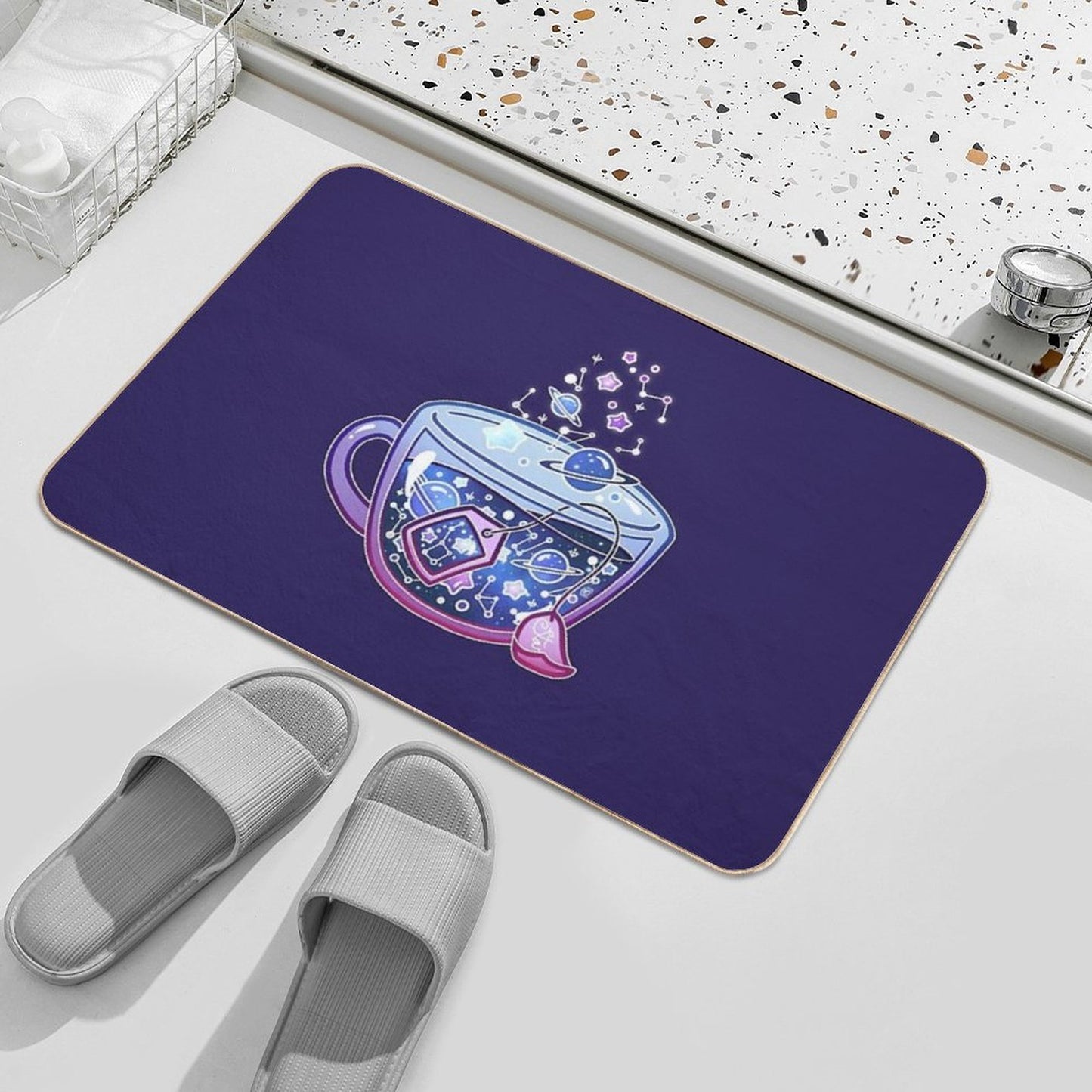 Galaxy Tea  Repositionable Bath Mat
