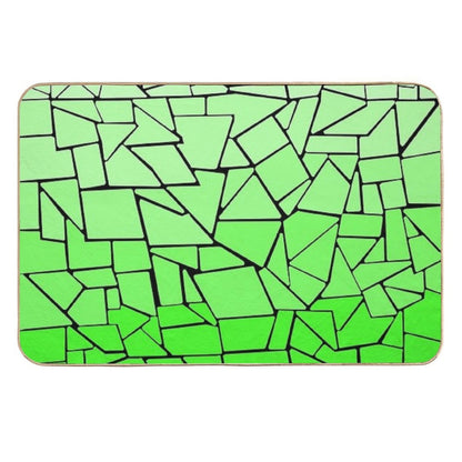 Green Gradient Tiles with Black Background  Rapid-Drying Bath Mat