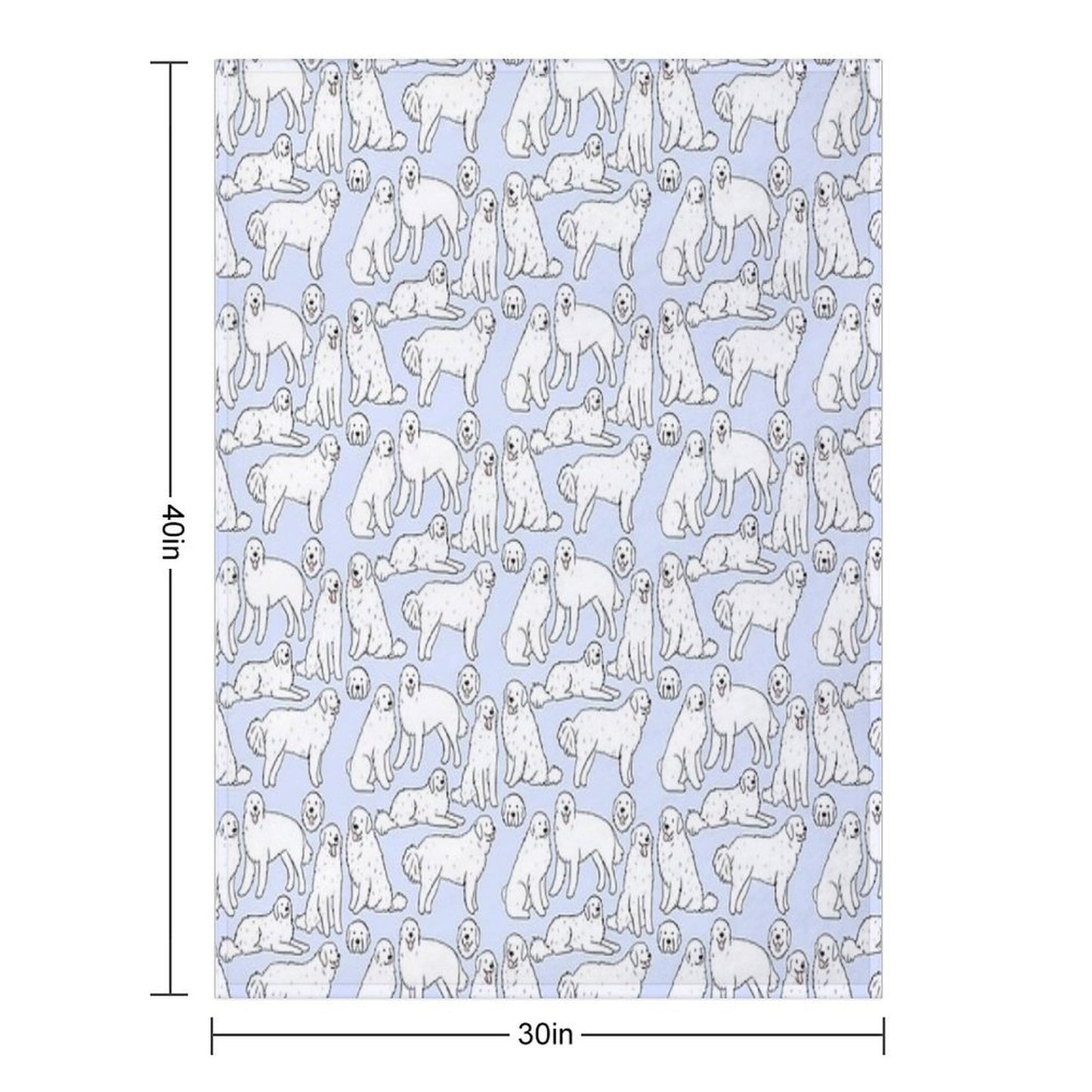 Great Pyrenees Cute Illustration Pattern Quick-dry Throw Blanket