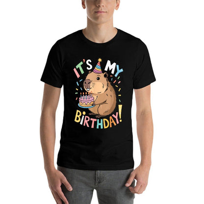 It's My Birthday Funny Capybara Bday Party Boys Girls Kids  Versatile T-Shirt