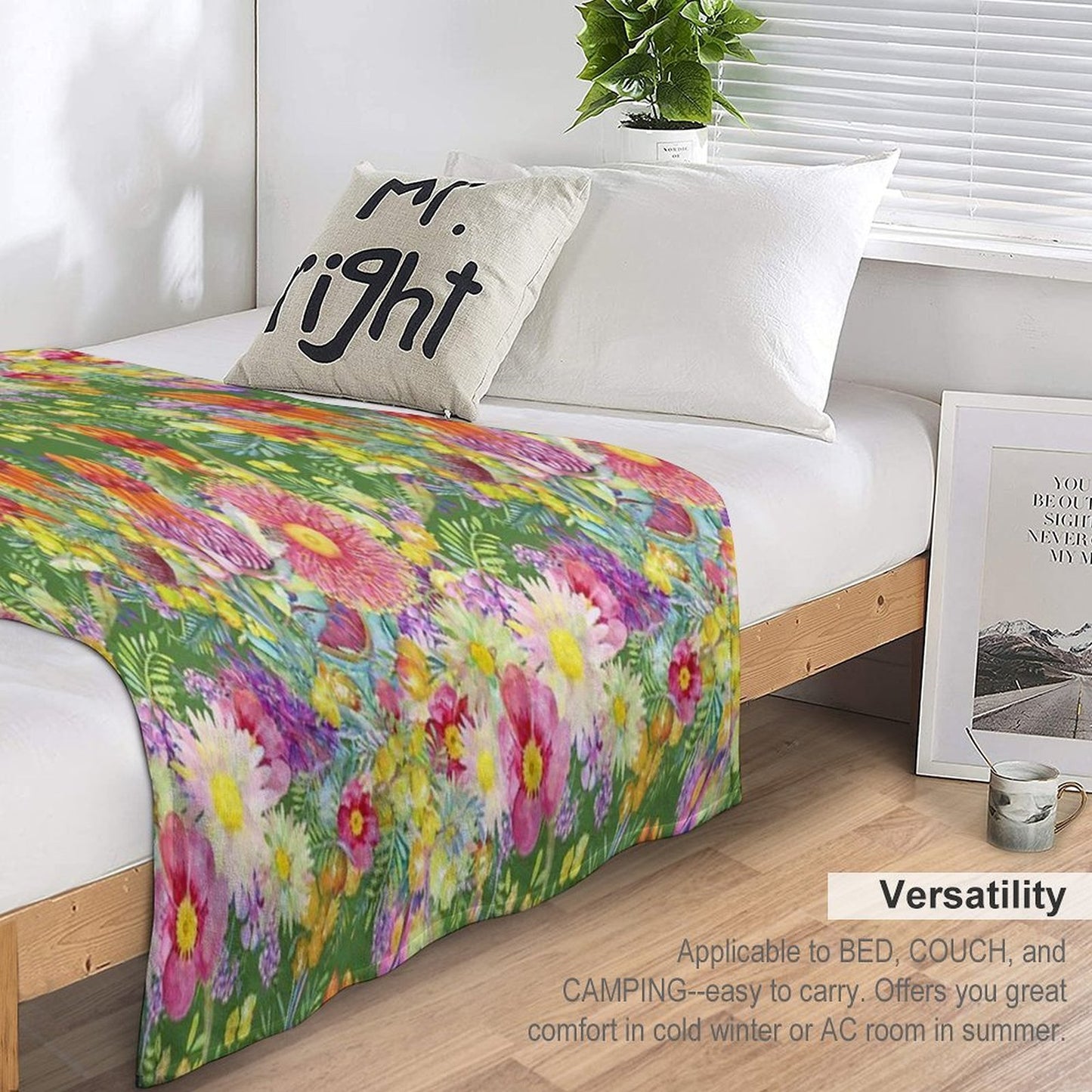 Australian Wildflowers Summer Green Machine-washable Throw Blanket