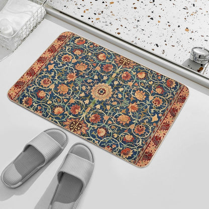 William Morris Floral Carpet Print  Dirt-Trapping Bath Mat