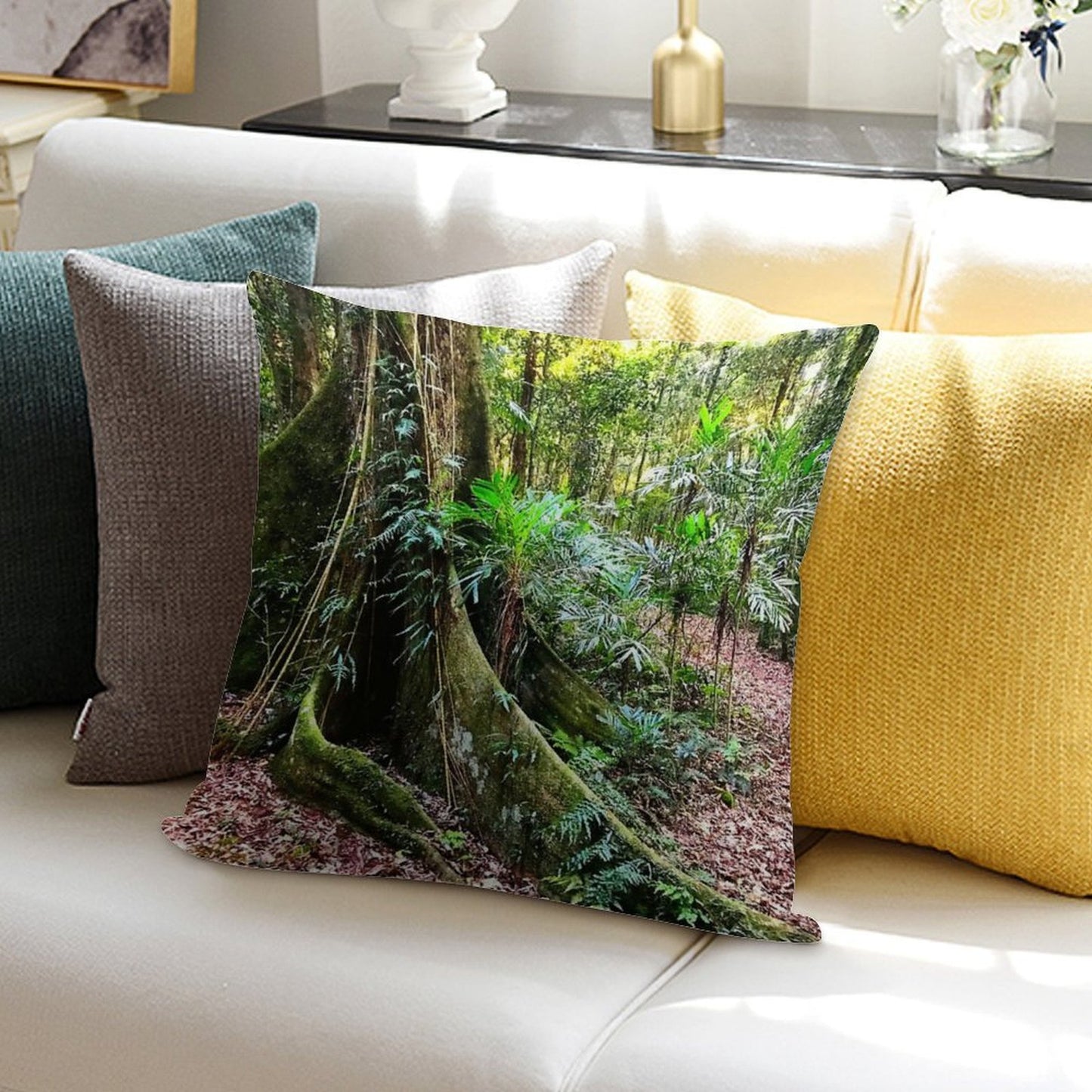 Exploring Rainforest Trees Soft Decorative Cover Throw Pillow