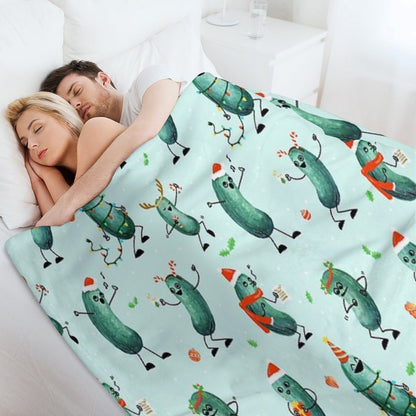 Holiday Pickle Party! Quick-dry Throw Blanket
